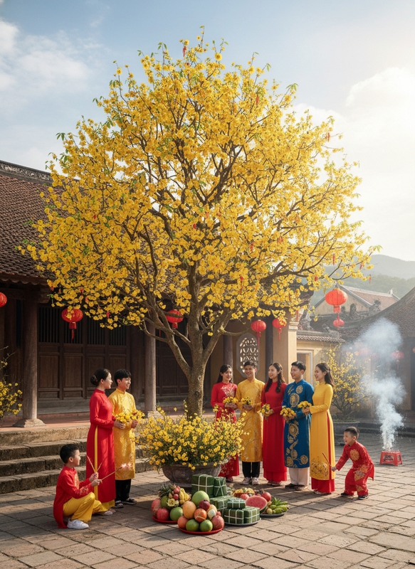 thay cảnh cây mai màu vàng tết việt nam . Với đặc điểm phong cách...