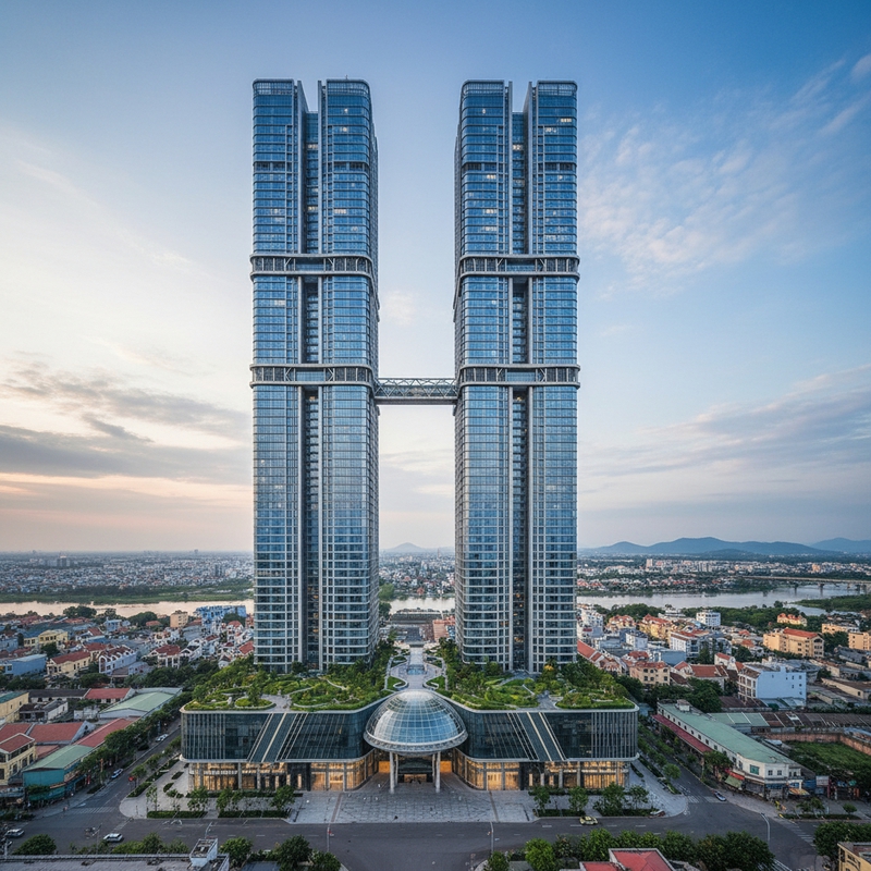 tạo một tòa tháp đôi thương mại tại thành phố châu...