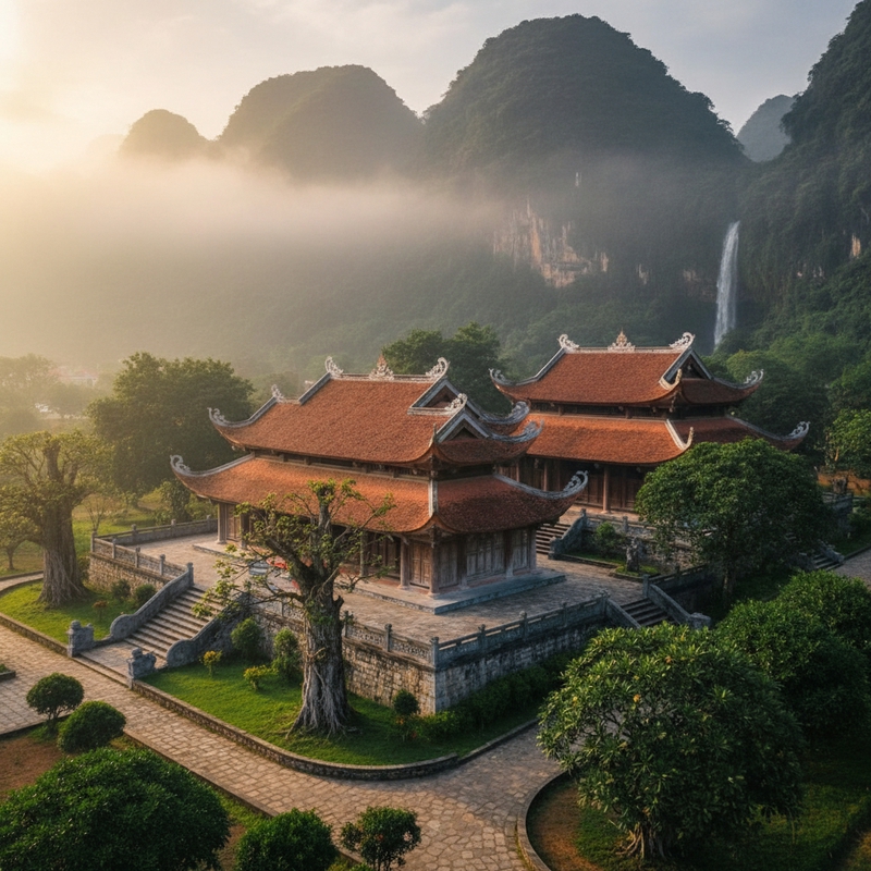 tôi  muốn vẽ hình ảnh một ngôi chùa  ở đằng sau  một ngọn núi...