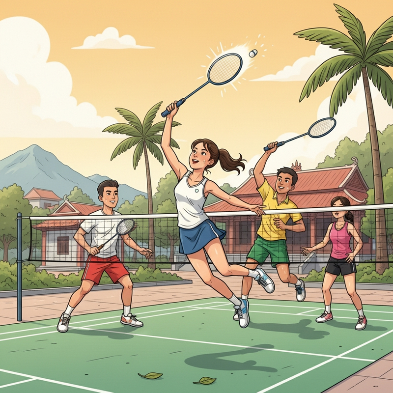 Badminton is a popular sport

People play together, they can play in team of two...