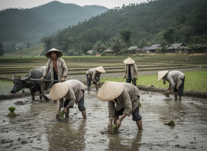nông dân lao động vất vả ở thời phong kiến . Với đặc điểm...