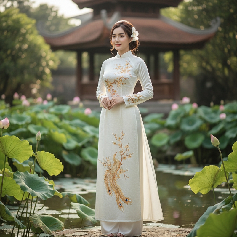 Mặt áo dài truyền thống . Với đặc điểm phong cách thực tế ....