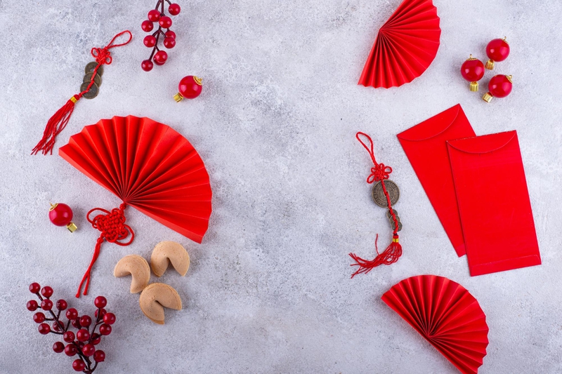 Bao lì chì, tết nguyên đán, năm mới, trang trí, quạt giấy, đồng xu, quả quýt, cành lựu, nút thắt may mắn, màu đỏ, màu vàng, khung ảnh, lăng trụ, red envelope - yuliyafurman 4