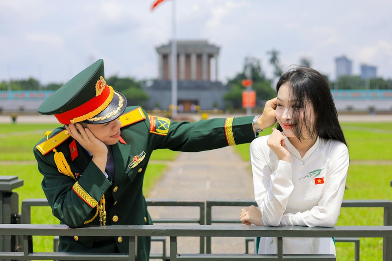 Cặp đôi, quân nhân, áo dài - Hồng Quang Official 10