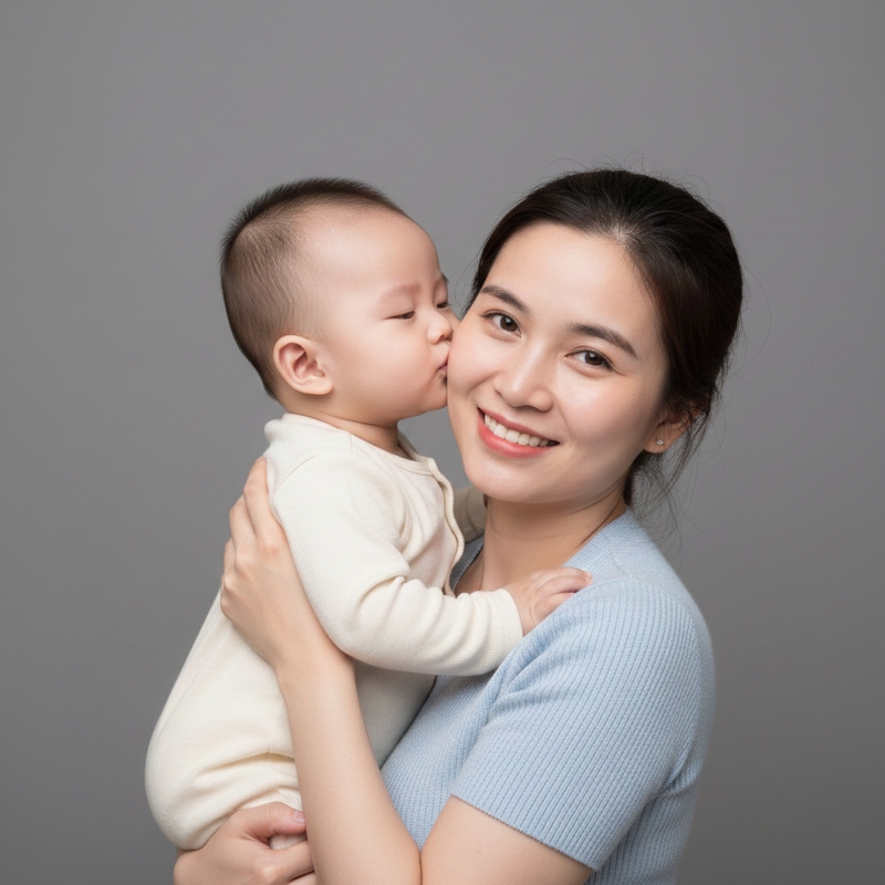 Mẹ và bé, gia đình