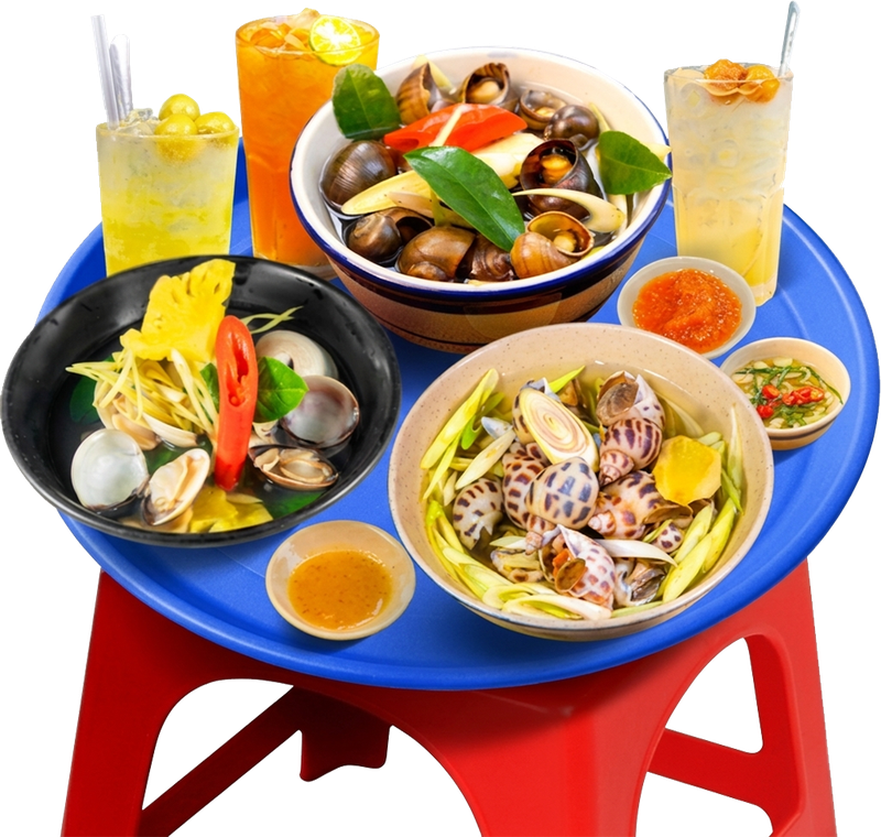 Ốc, nước uống, food