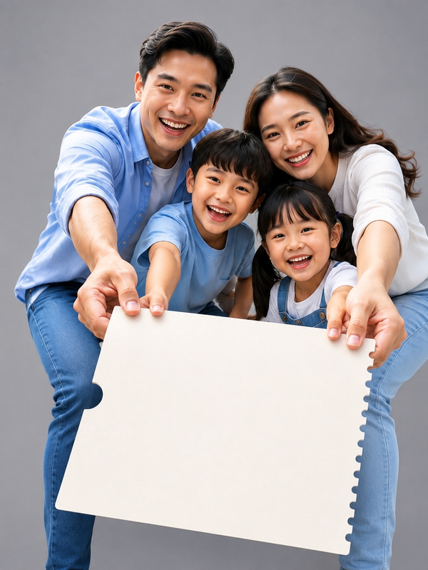 Gia đình, vui vẻ, đưa voucher