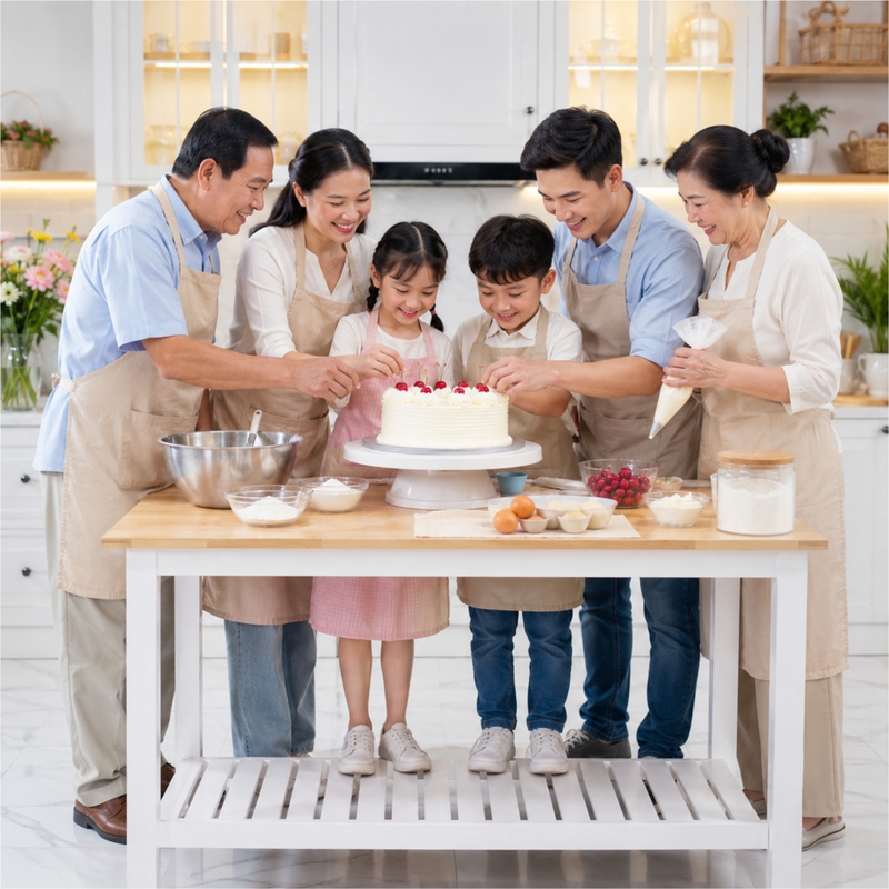 Gia đình, làm bánh kem 7