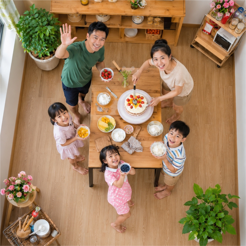 Gia đình, làm bánh kem 10