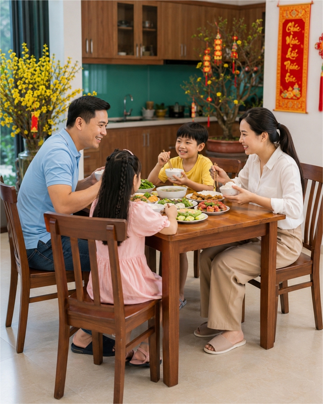 Gia đình, ăn cơm 3