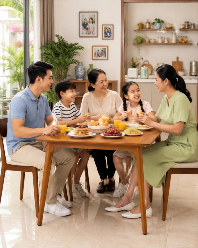 Gia đình, ăn cơm 8