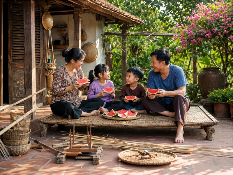 Gia đình, ăn dưa hấu 5