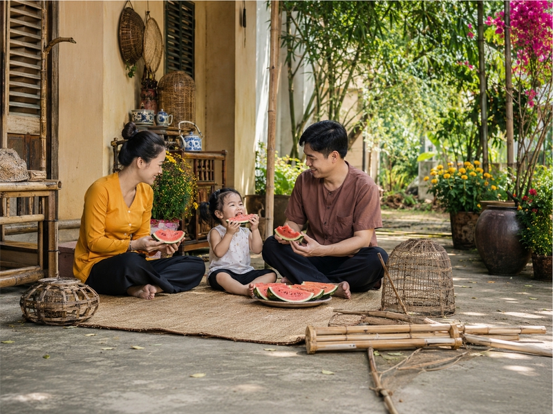 Gia đình, ăn dưa hấu 7
