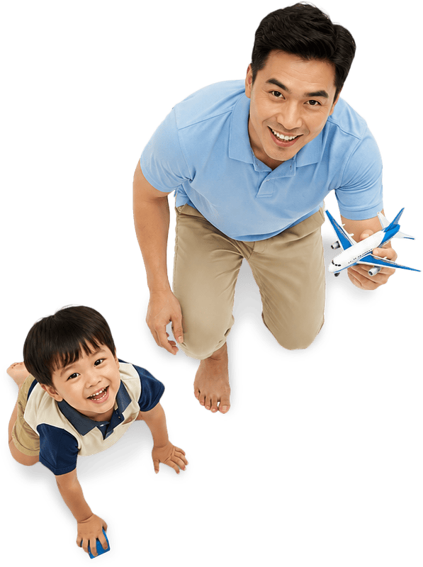 Bố và con, vui vẻ 8