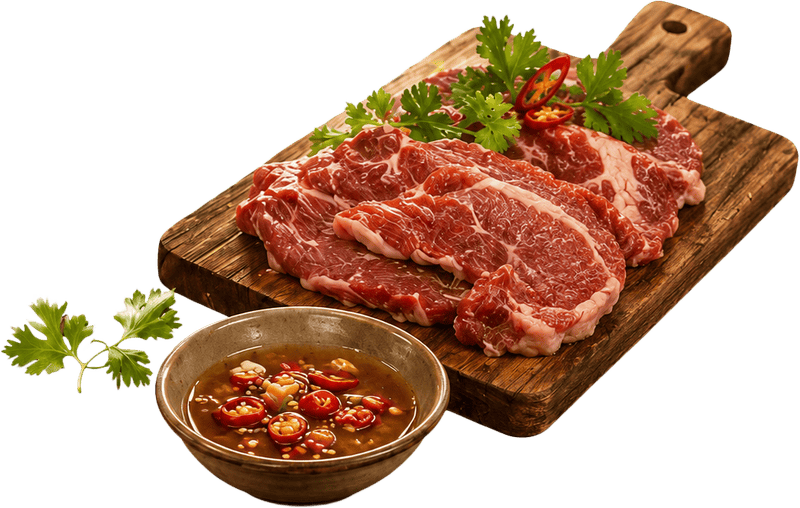 Thịt, nước chấm