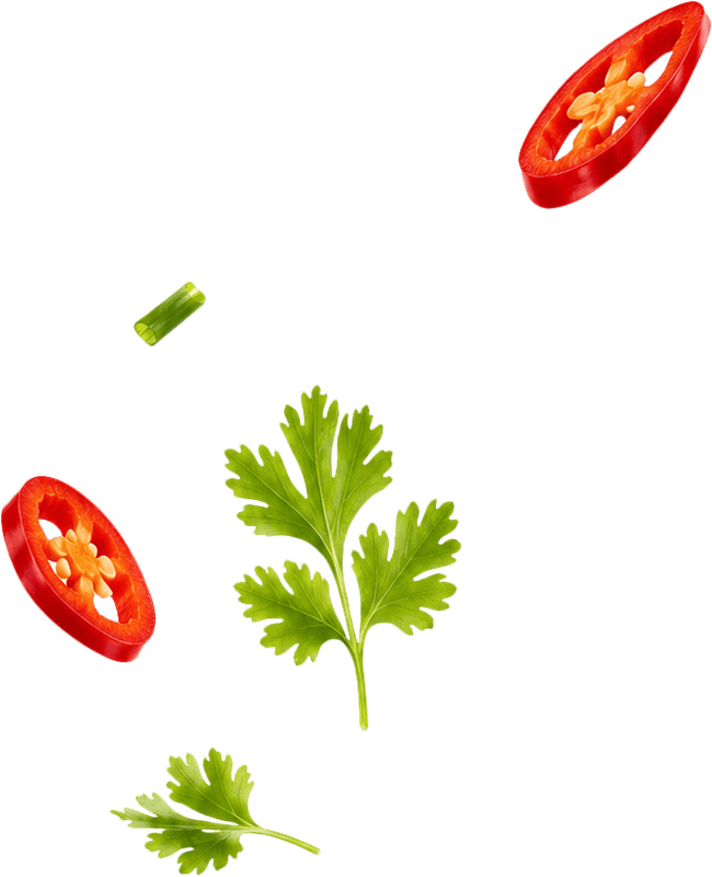 Rau mùi, ớt