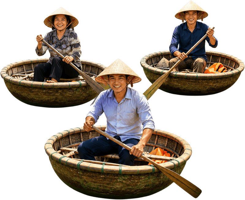 Người dân, chèo thuyền