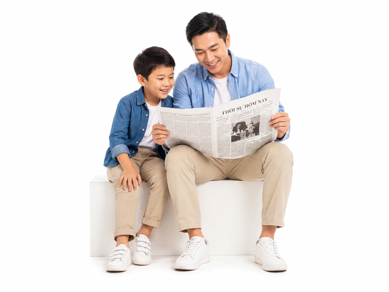 Chàng trai, cậu bé, đọc báo 18