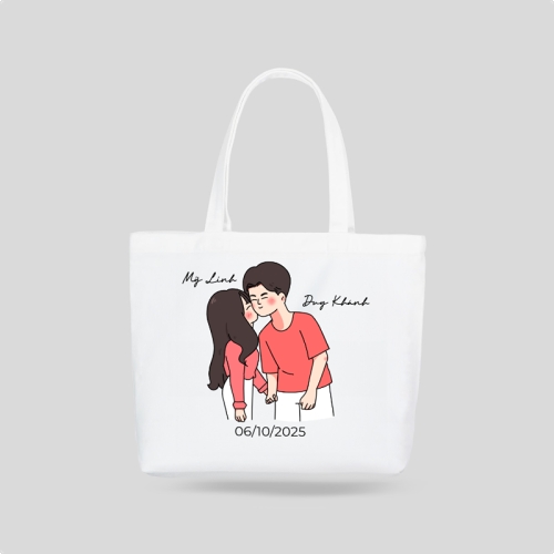 Mẫu thiết kế Túi canvas Couple, cặp đôi, người yêu, lover, tình yêu, love, đơn giản, simple, cute, dễ thương