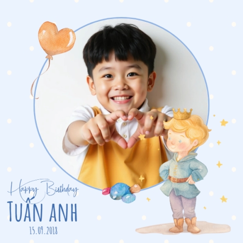 Mẫu thiết kế Photobook vuông Em bé, baby, kid, sinh nhật, birthday, cá nhân, personal style, sự kiện, event, dễ thương, cute
