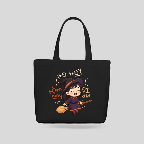 Mẫu thiết kế Túi canvas Halloween, lễ hội ma quái, sự kiện, event, dễ thương, cute, chibi, hoạt hình, cartoon