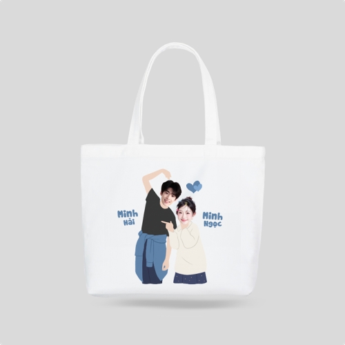 Mẫu thiết kế Túi canvas Couple, cặp đôi, người yêu, lover, tình yêu, love, đơn giản, simple, cute, dễ thương