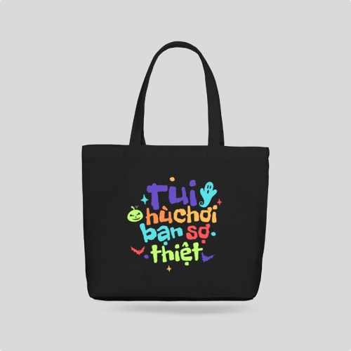Mẫu thiết kế Túi canvas Halloween, lễ hội ma quái, sự kiện, event, dễ thương, cute, chibi, hoạt hình, cartoon	