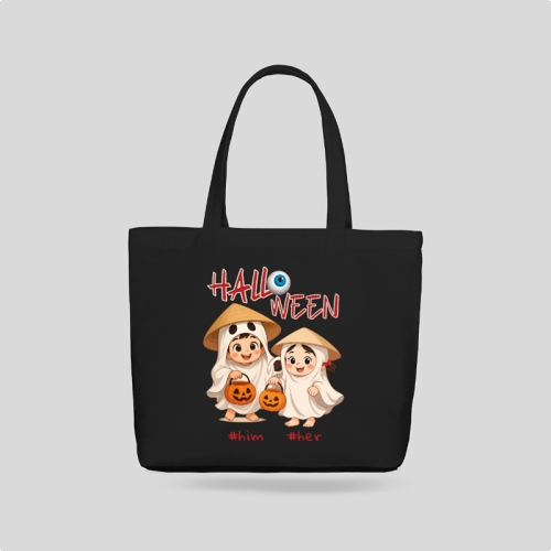 Mẫu thiết kế Túi canvas Halloween, lễ hội ma quái, sự kiện, event, dễ thương, cute, chibi, hoạt hình, cartoon