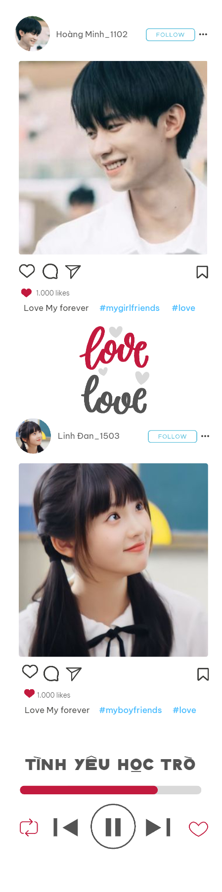 Mẫu thiết kế Bộ Ảnh Photobooth Đơn giản, simple, minimalist, tối giản, thanh xuân, couple, cặp đôi