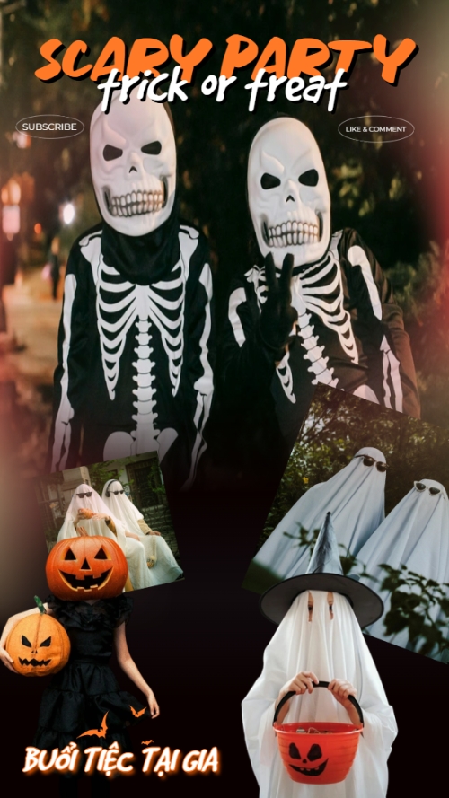 Mẫu thiết kế Thumbnail tiktok Halloween, lễ hội ma quái, sự kiện, event, lễ hội ma quái, lễ hội, festival, hiện đại, modern