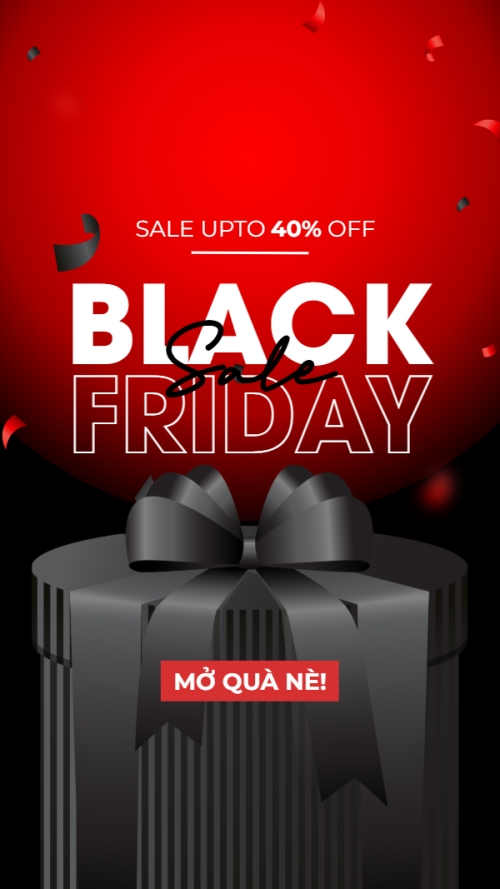 Mẫu thiết kế Thumbnail tiktok Black friday giảm giá