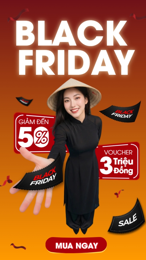 Mẫu thiết kế Thumbnail tiktok Black Friday