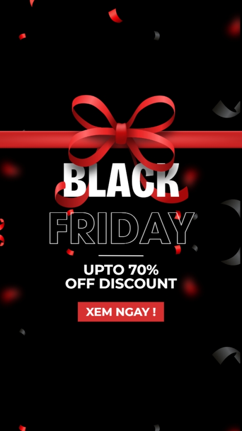 Mẫu thiết kế Thumbnail tiktok Black friday giảm giá