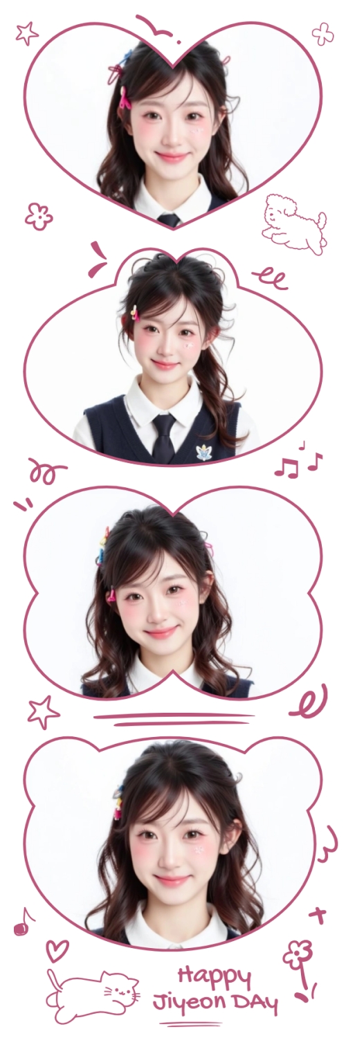 Mẫu thiết kế Bộ Ảnh Photobooth Idol, thần tượng, con gái, girl, cá nhân, personal style, sự kiện, event, cute, dễ thương, đơn giản, simple