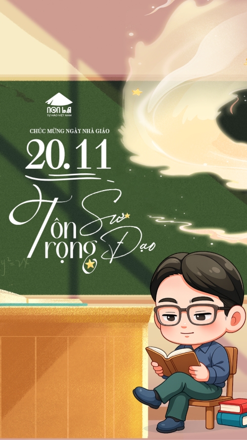 Mẫu thiết kế Thumbnail tiktok Tôn sư trọng đạo 20/11