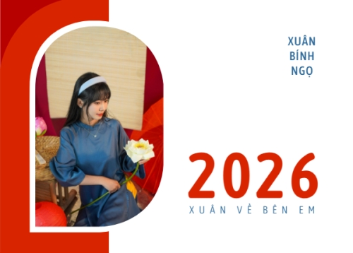 Mẫu thiết kế Lịch để bàn Tết, Xuân, Bính Ngọ, năm 2026, 2026, hiện đại, sang trọng, modern