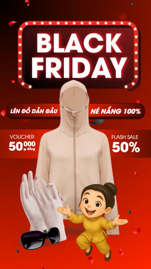 Mẫu thiết kế Thumbnail tiktok Black Friday