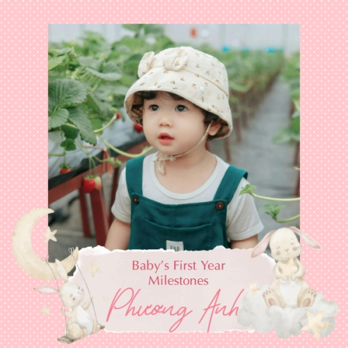Mẫu thiết kế Photobook vuông Em bé, baby, thỏ, rabbit, cá nhân, personal style, sự kiện, event, dễ thương, cute