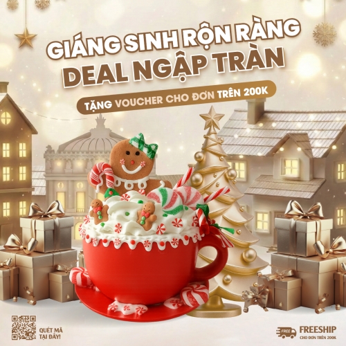 Mẫu thiết kế Bài post MXH vuông Giáng sinh rộn ràng deal ngập tràn 1765821247