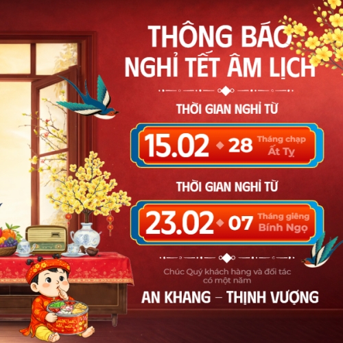 Mẫu thiết kế Bài post MXH vuông Thông báo nghỉ tết âm lịch 1768385146