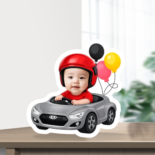 Mẫu thiết kế Poster để bàn Em bé ngồi ô tô