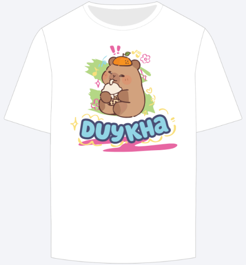 Mẫu thiết kế Áo thun Capybara, chuột lang nước, trending, hot, viral, xu hướng, thịnh hành	