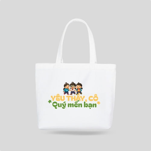 Mẫu thiết kế Túi canvas Yêu thầy cô, quý mến bạn