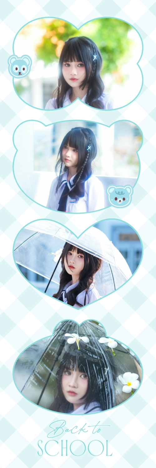 Mẫu thiết kế Bộ Ảnh Photobooth Tựu trường, đến trường, nhập học, giáo dục, education, school, trường học, dễ thương, cute, chibi, hoạt hình, cartoon