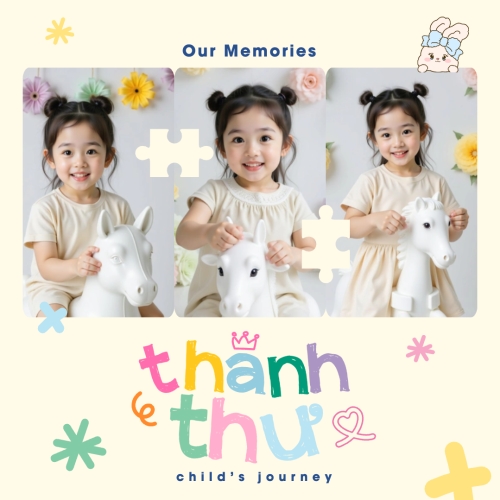 Mẫu thiết kế Photobook vuông Em bé, baby, kid, sinh nhật, birthday, cá nhân, personal style, sự kiện, event, dễ thương, cute