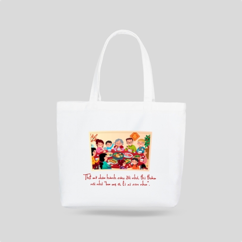 Mẫu thiết kế Túi canvas Thịt mỡ dưa hành câu đối nhỏ