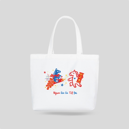 Mẫu thiết kế Túi canvas Ngựa lên là Tết tới