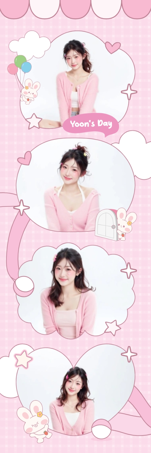 Mẫu thiết kế Bộ Ảnh Photobooth Idol, thần tượng, Con gái, girl, cá nhân, personal style, sự kiện, event, dễ thương, cute