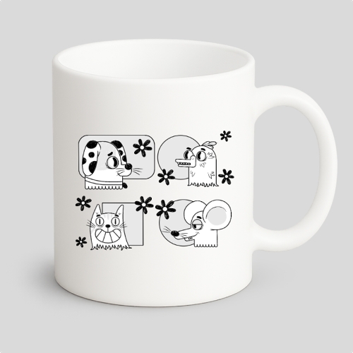 Mẫu thiết kế Ly sứ (cốc) Hoạt hình, cartoon, cá nhân, nhân vật, personal style, signature, dễ thương, cute, chibi