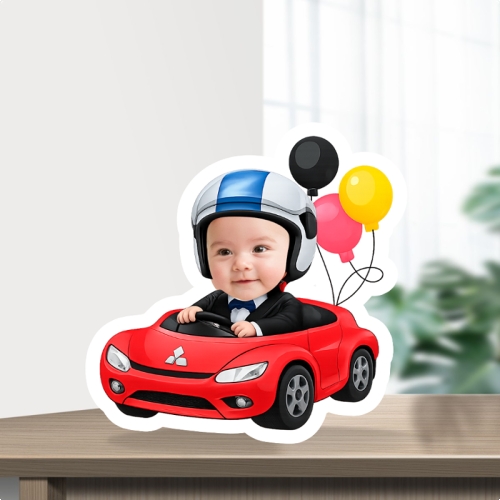 Mẫu thiết kế Poster để bàn Bé đua xe